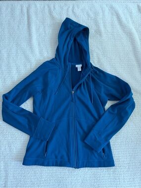Athleta Teal Blue Full-Zip Hooded Sweatshirt